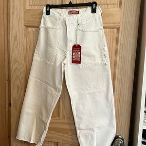 Lucky Brand, white, kick crop Jeans